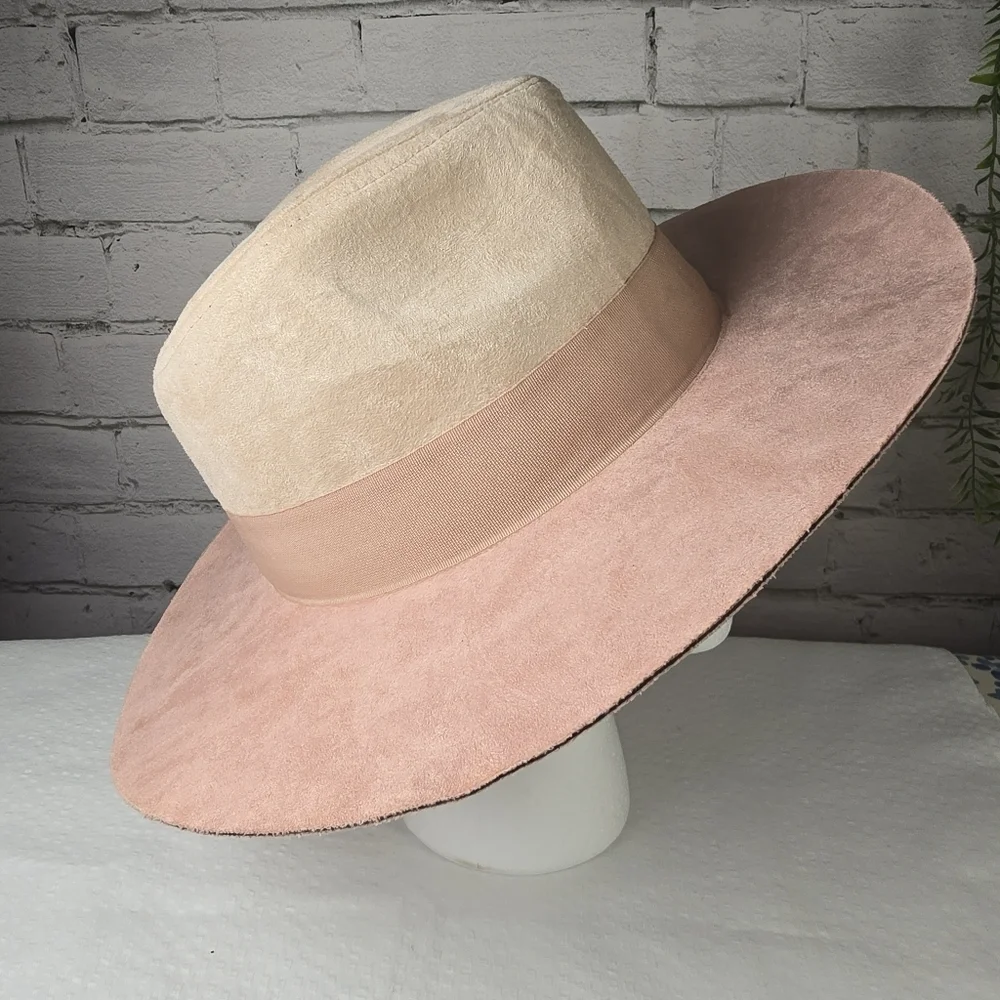 Luminary Suede Two Toned Pink Cowboy Style Hat Womens Nwt